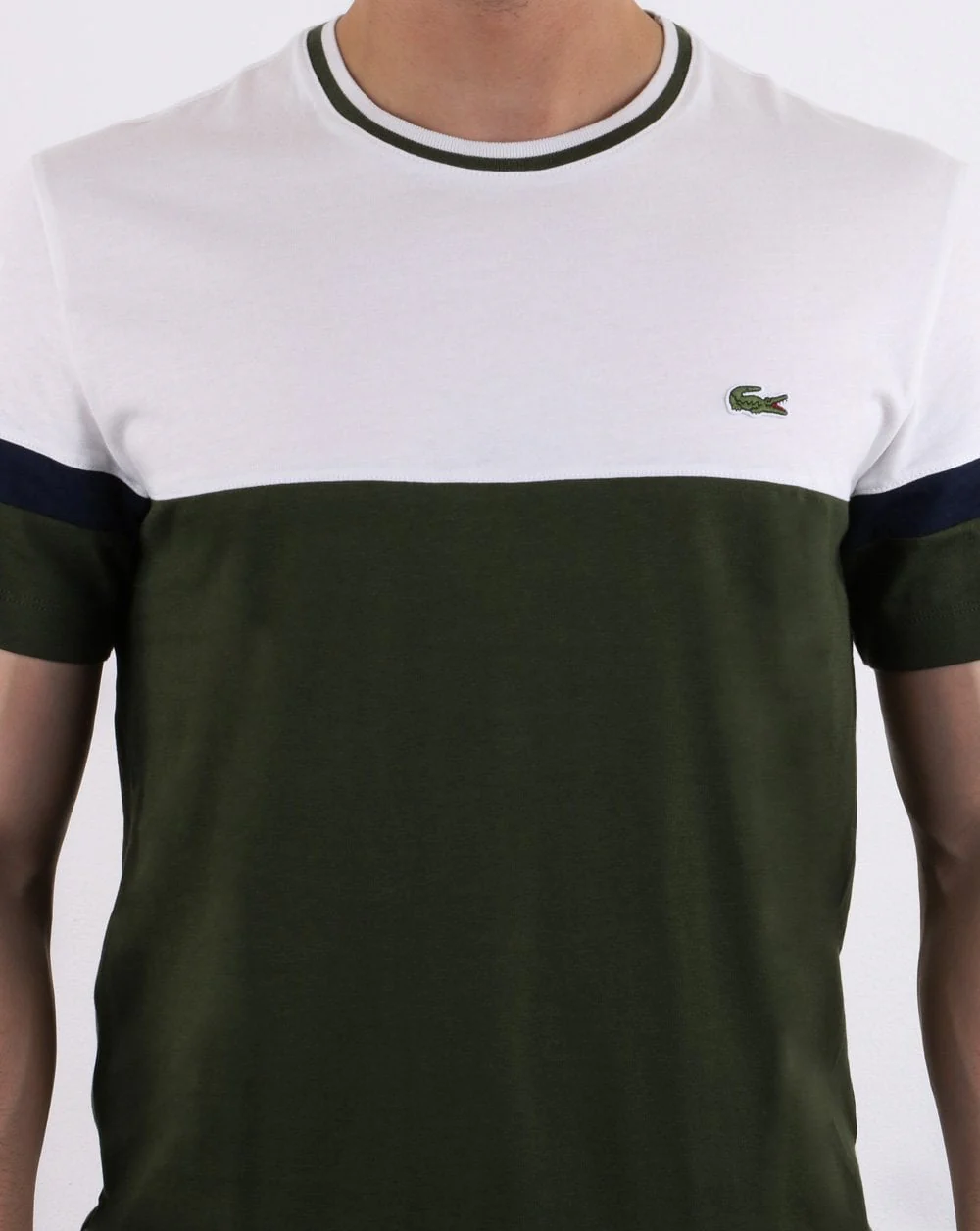 Lacoste Logo T-shirt White & Olive - Image 4