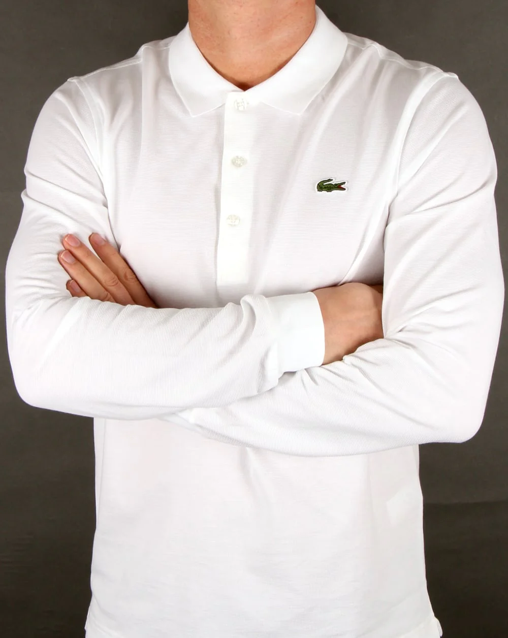 Lacoste Long Sleeve Polo White - Image 3