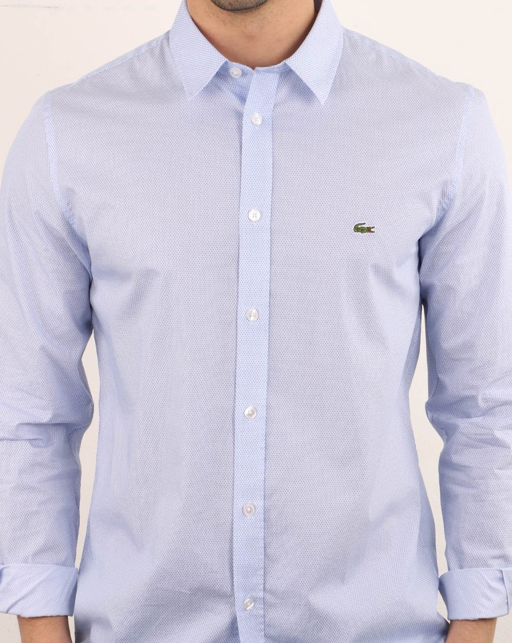 Lacoste Long Sleeve Shirt Light Blue - Image 4