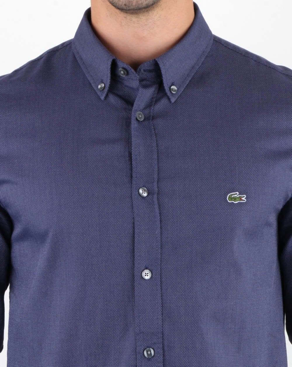 Lacoste Long Sleeve Shirt Navy - Image 3