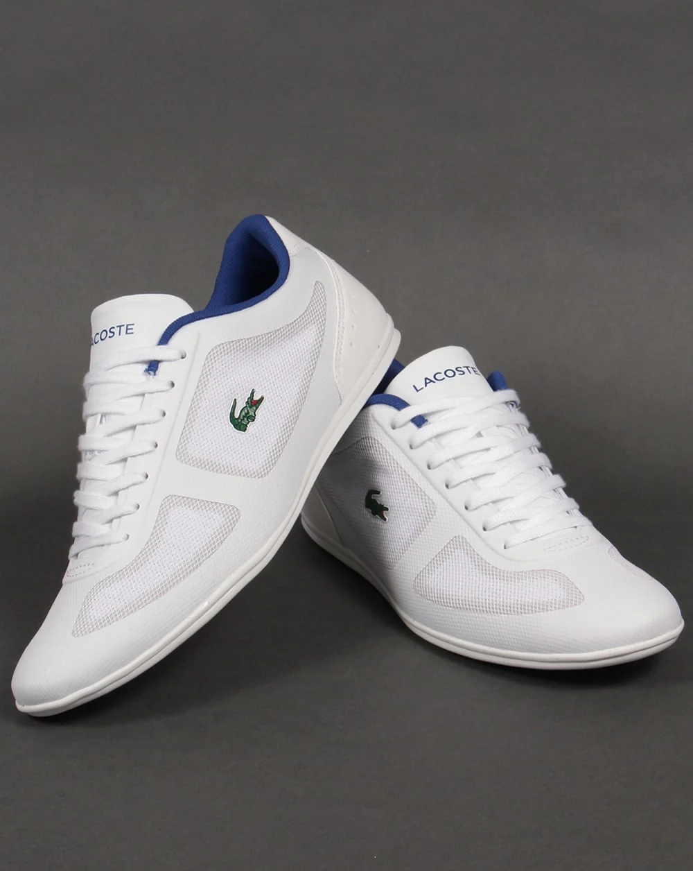 Lacoste Misano Evo Trainers White/Blue - Image 3