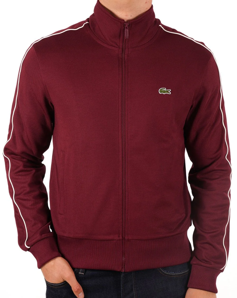 Lacoste Paris Pique Track Jacket Burgundy