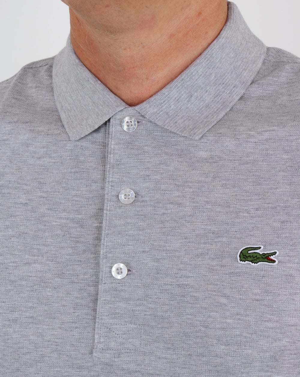 Lacoste Polo Shirt Silver Chine - Image 2