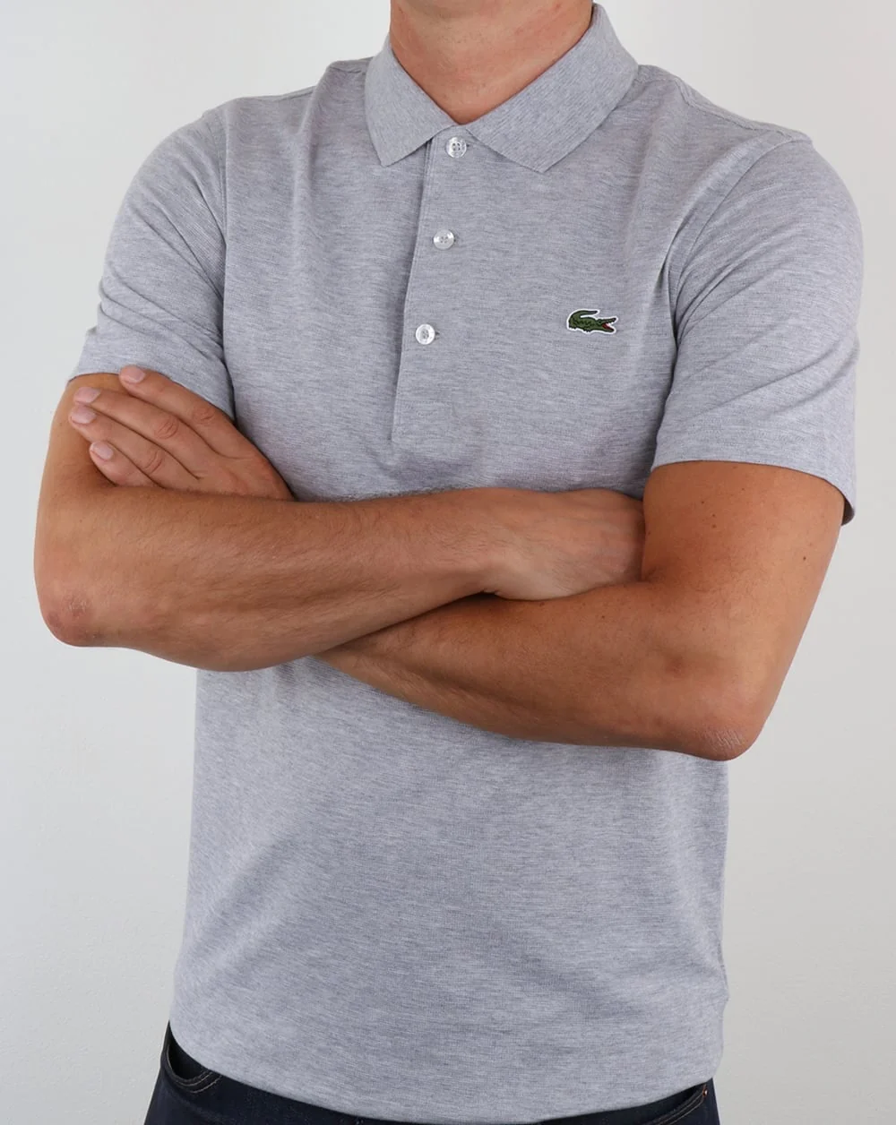 Lacoste Polo Shirt Silver Chine - Image 3
