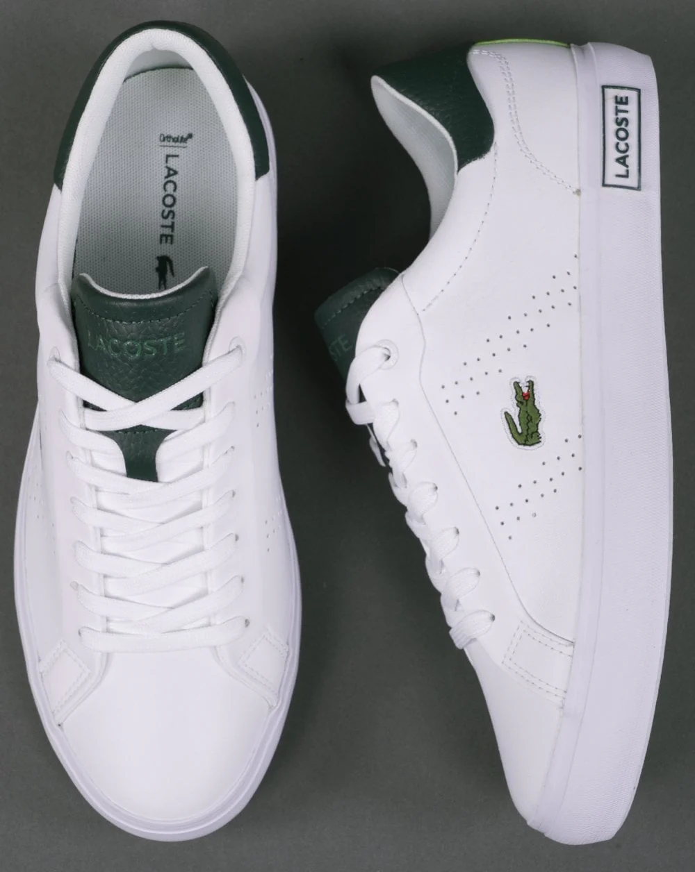 Lacoste Powercourt 2.0 Trainer White/Dark Green - Image 4