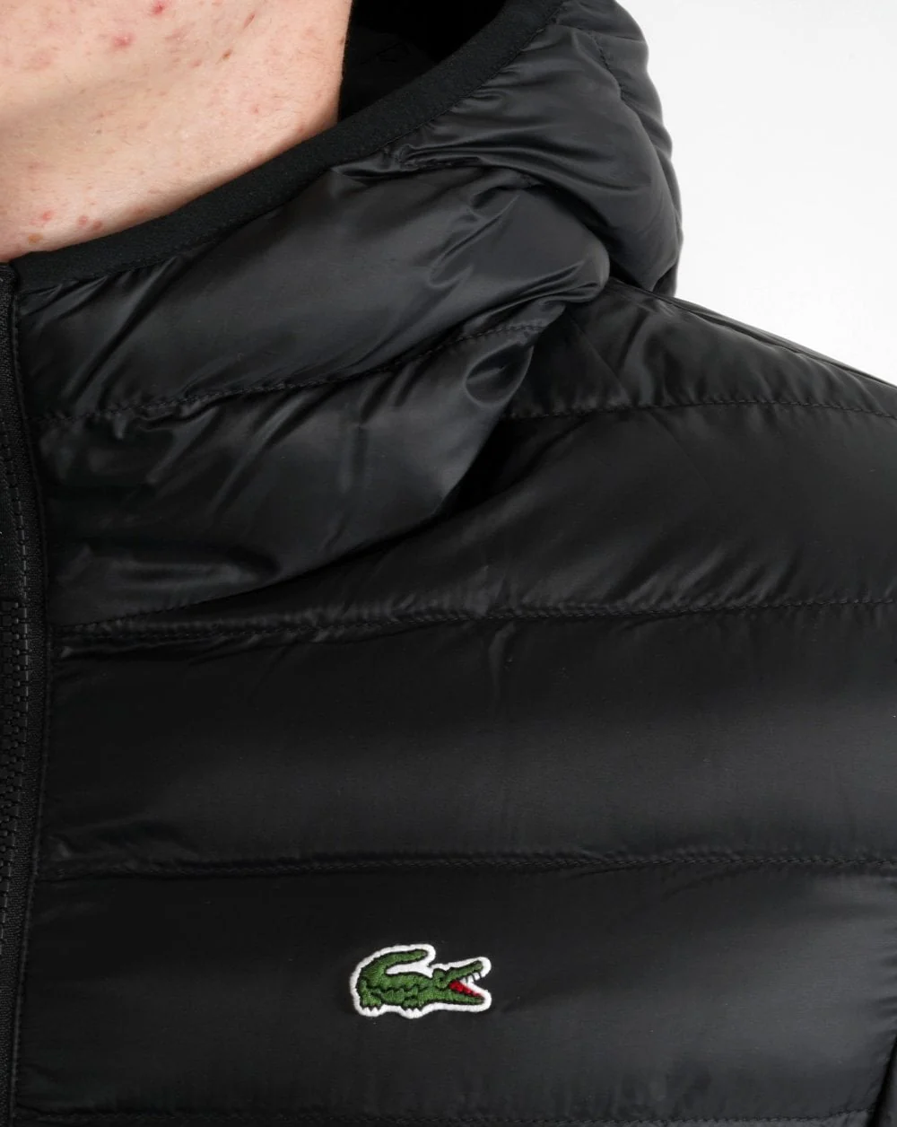 Lacoste Quilted Hooded Jacket Black - Image 3