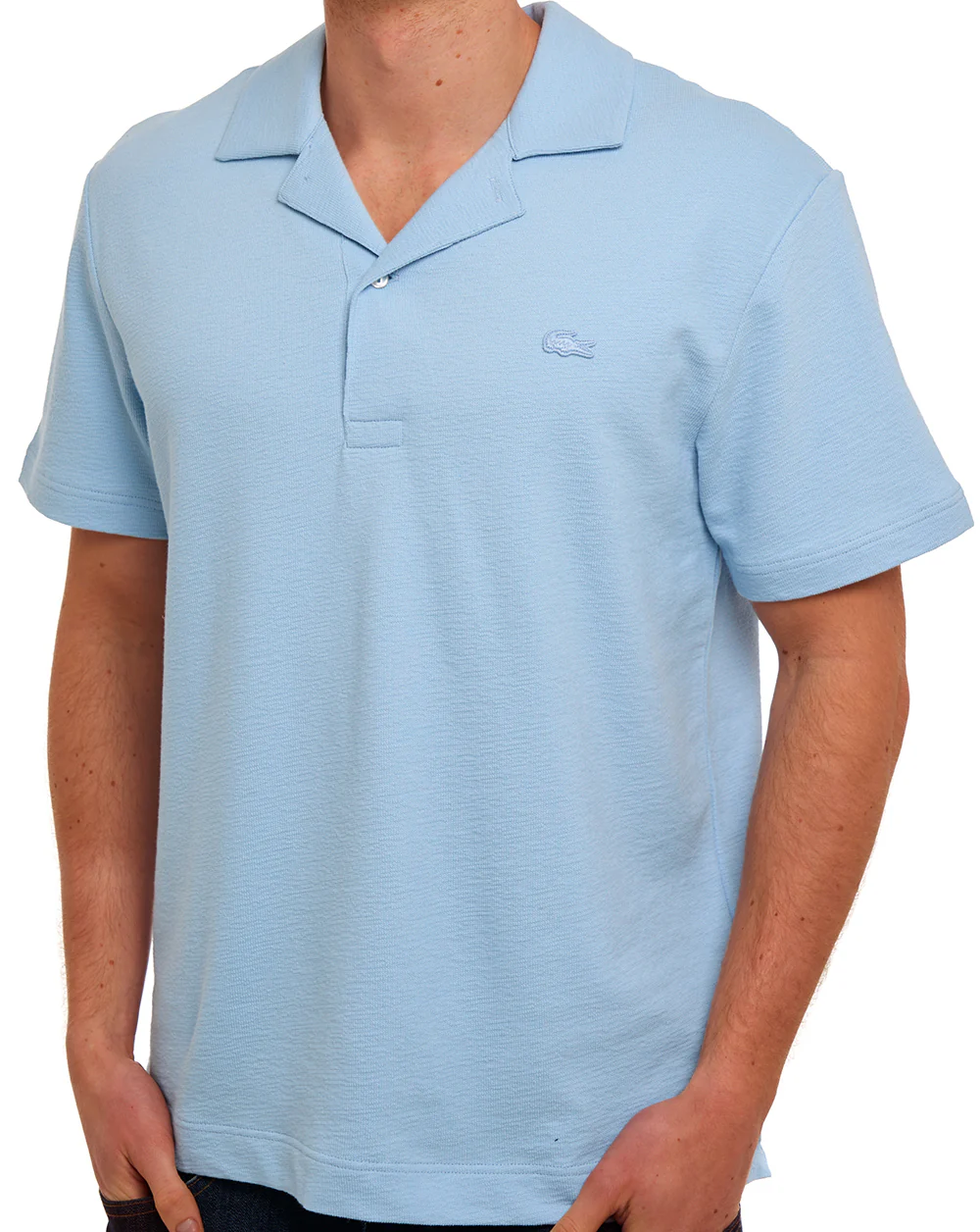 Lacoste Revere Collar Polo Chambray Blue - Image 3