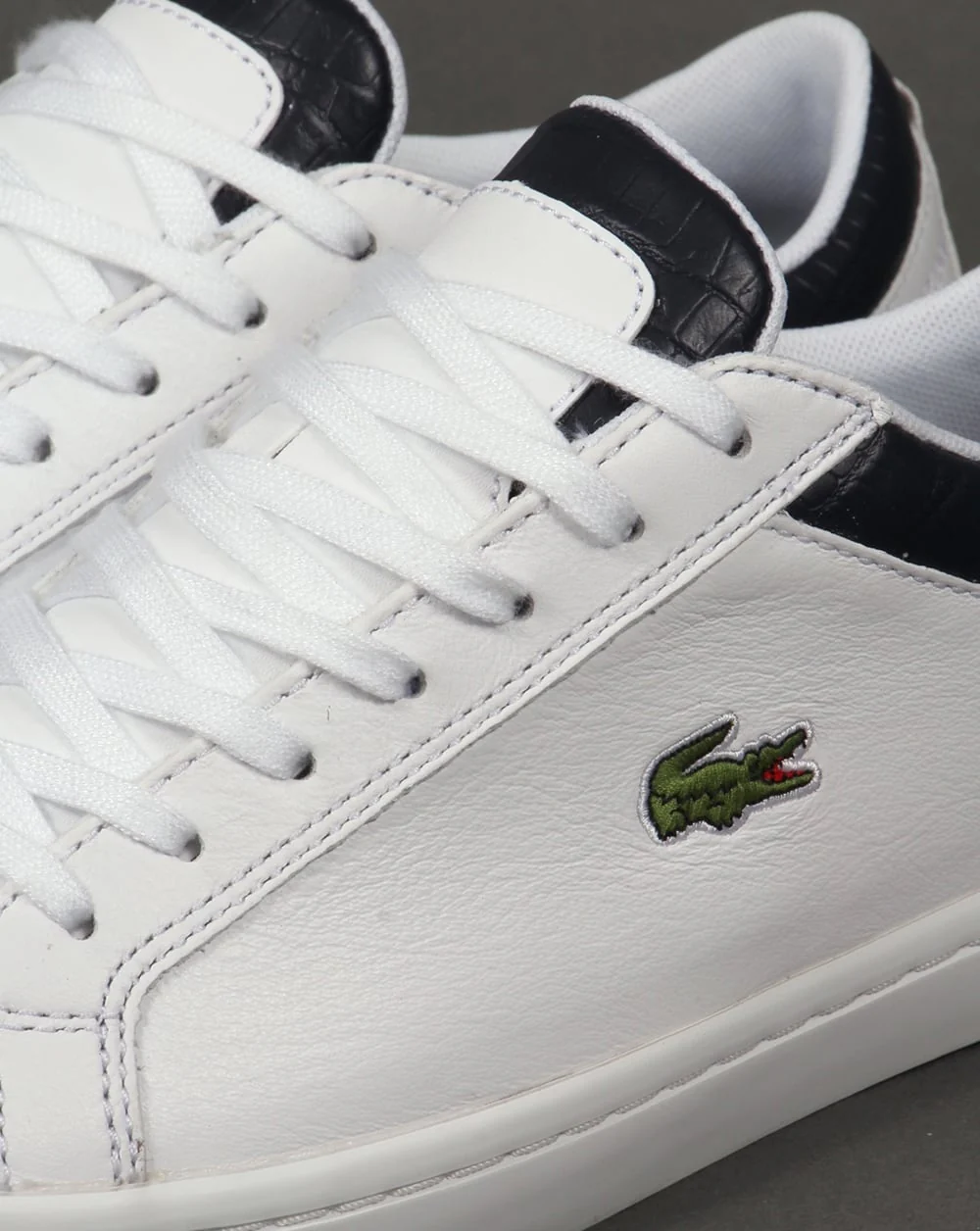 Lacoste Straightset Trainers White/Navy - Image 4