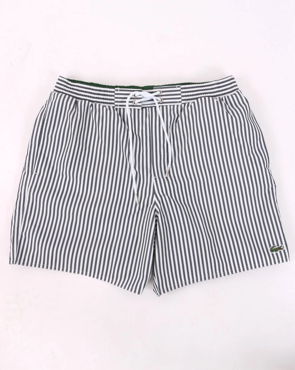 Lacoste Stripe Swim Shorts Navy/White