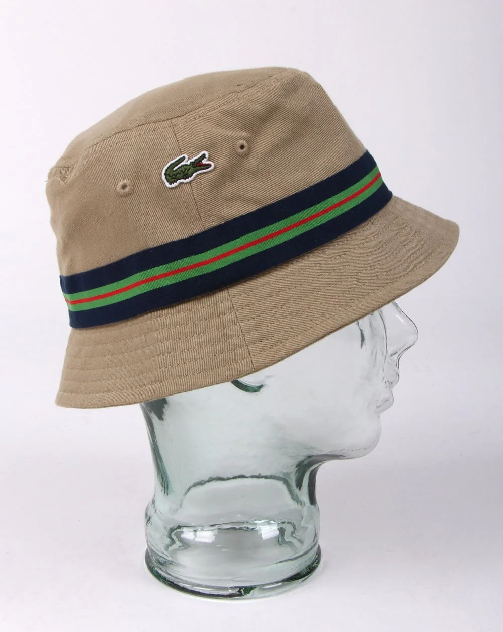 Lacoste Striped Bucket Hat Dark Sand - Image 2
