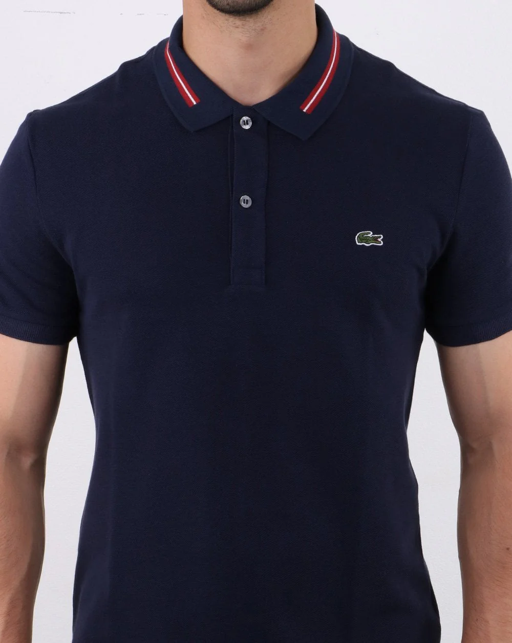 Lacoste Tipped Collar Polo Shirt Navy - Image 4