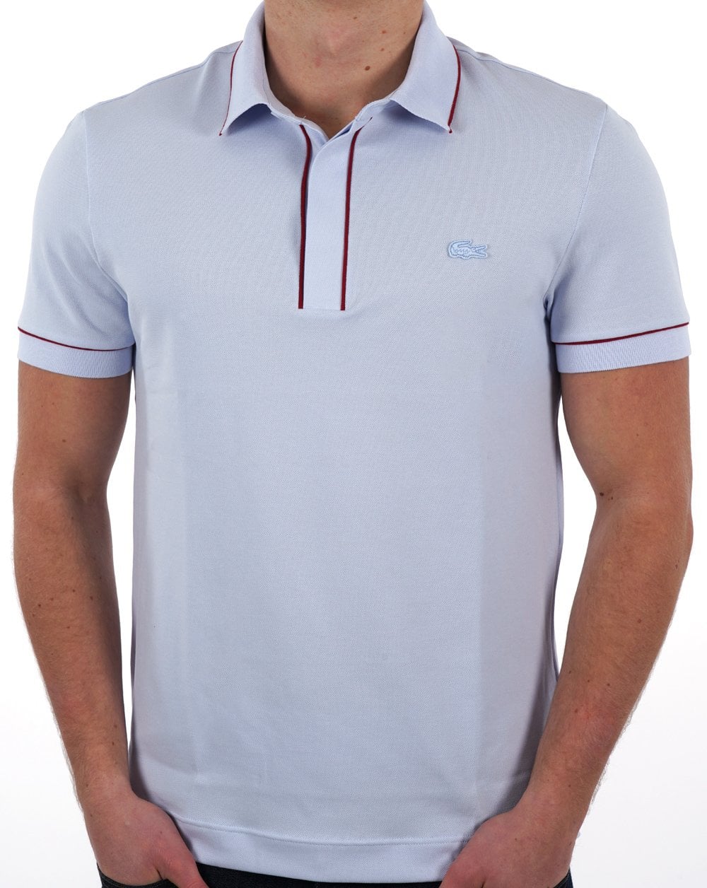 Lacoste Tipped Polo Shirt Light Blue - Image 3