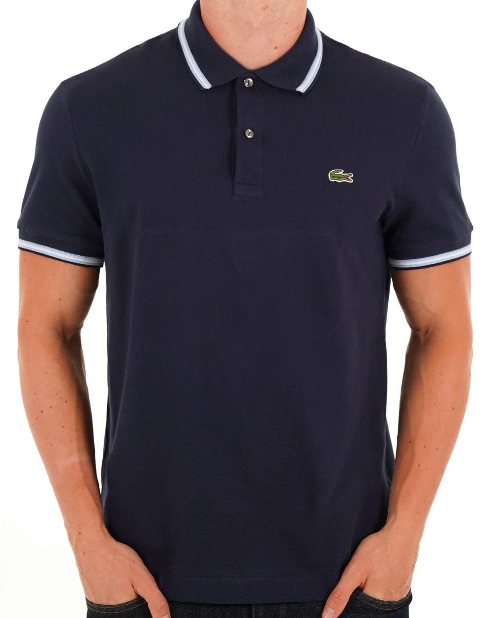 Lacoste Tipped Polo Shirt Navy - Image 2