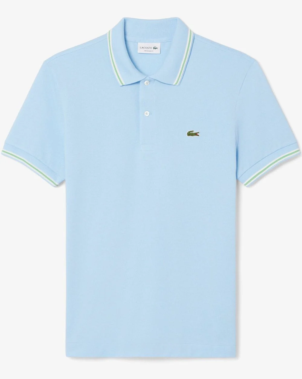 Lacoste Tipped Polo Shirt Sky Blue - Image 3