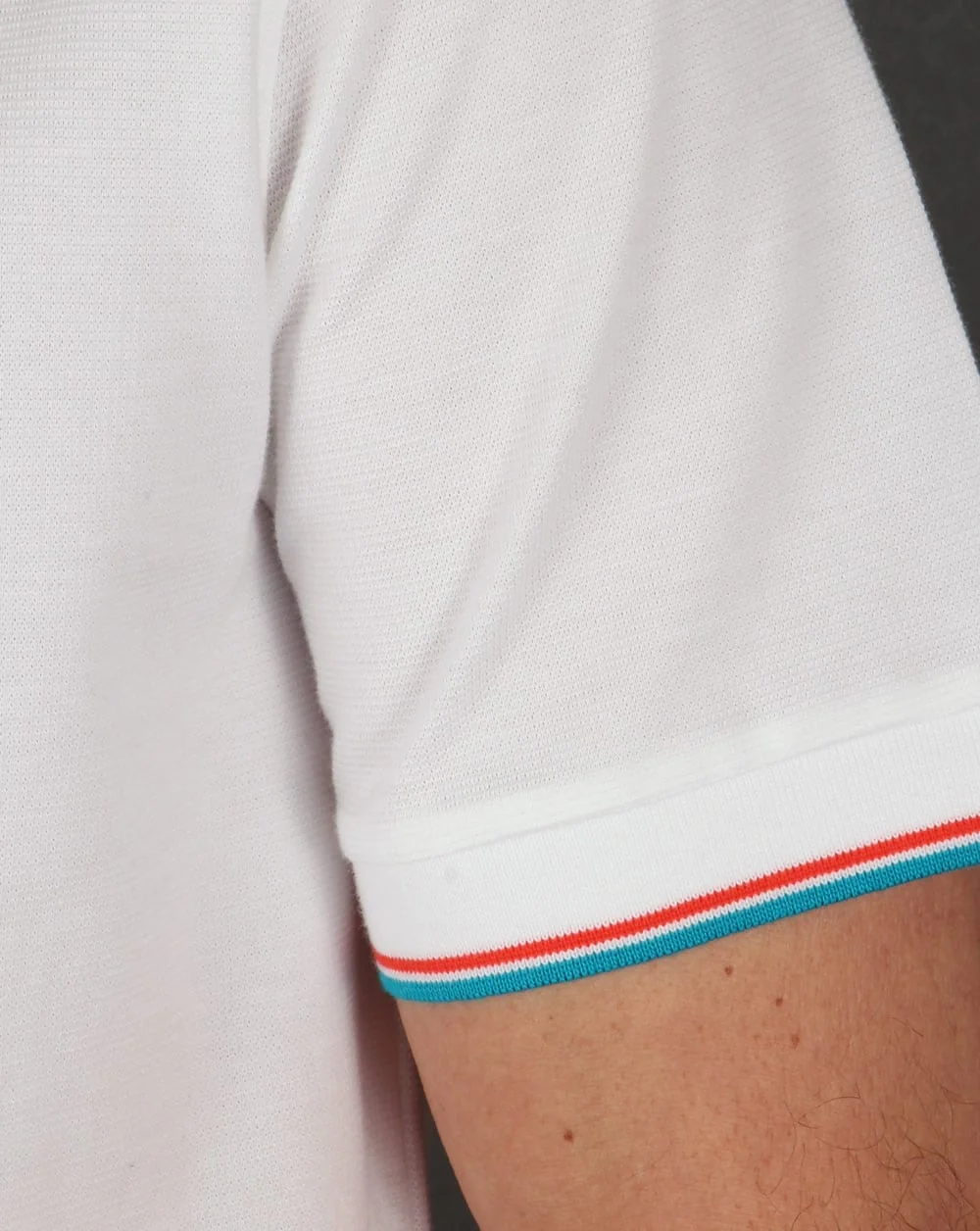 Lacoste Tipped Polo Shirt White/Ocean - Image 3