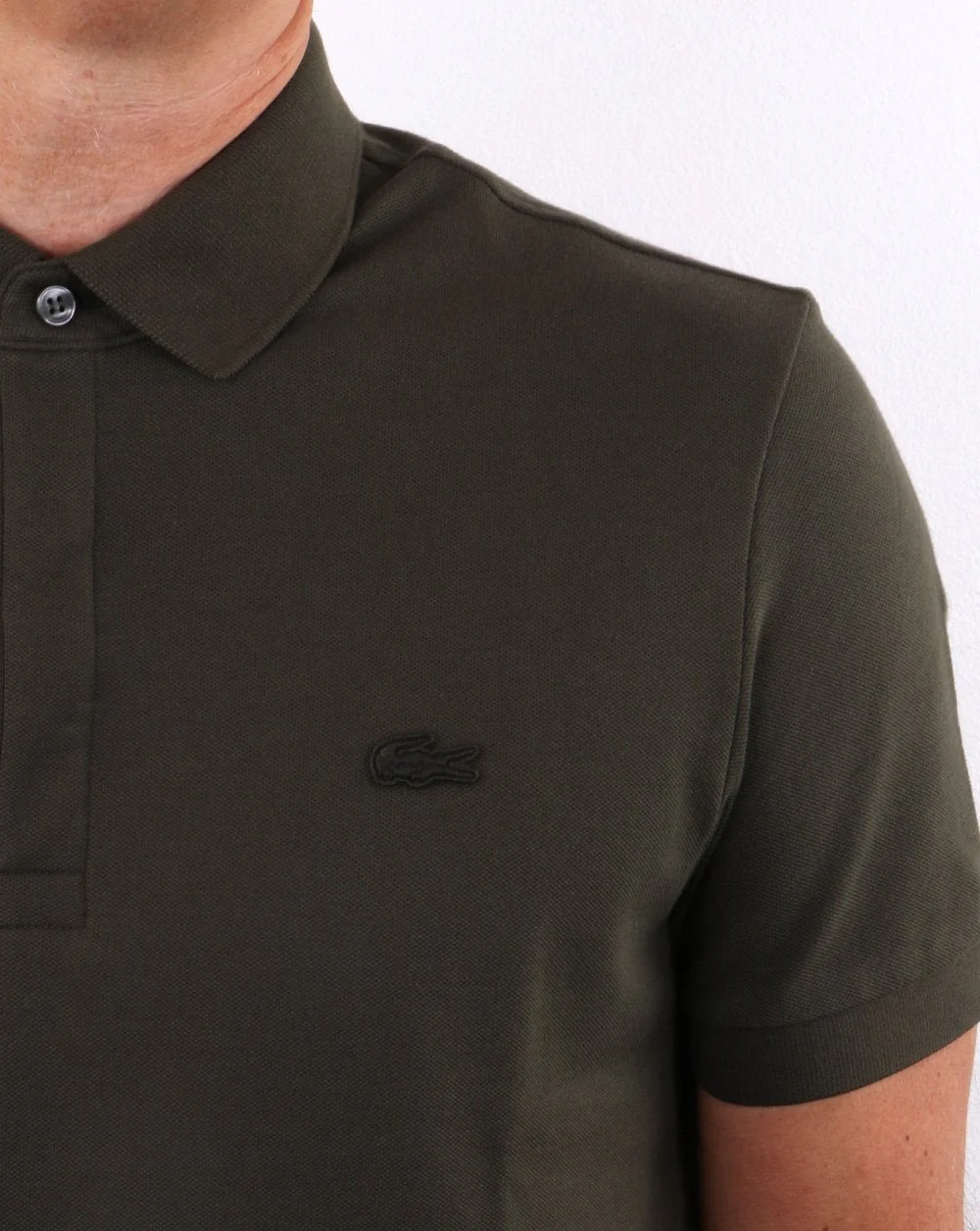 Lacoste Tonal Polo Shirt Khaki Green - Image 3