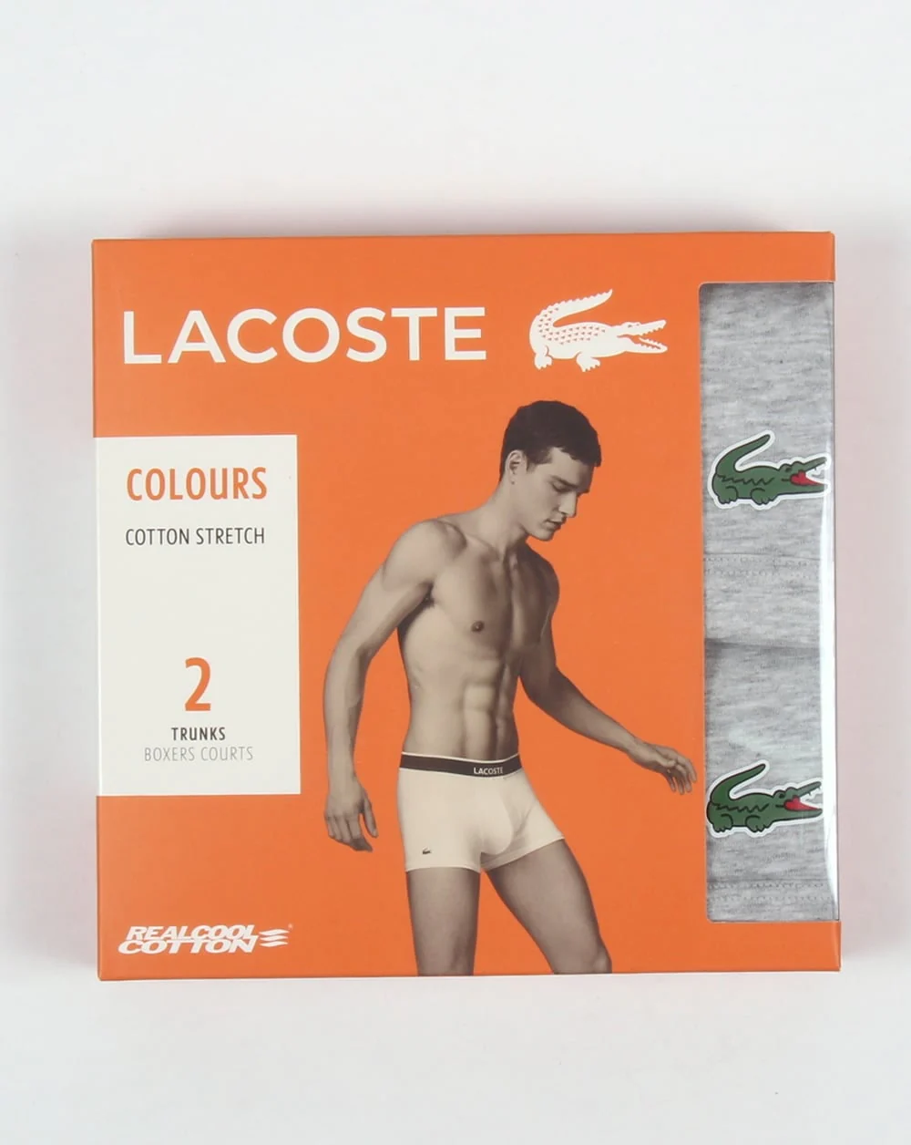Lacoste Twin Pack Boxer Shorts Grey Melange - Image 2