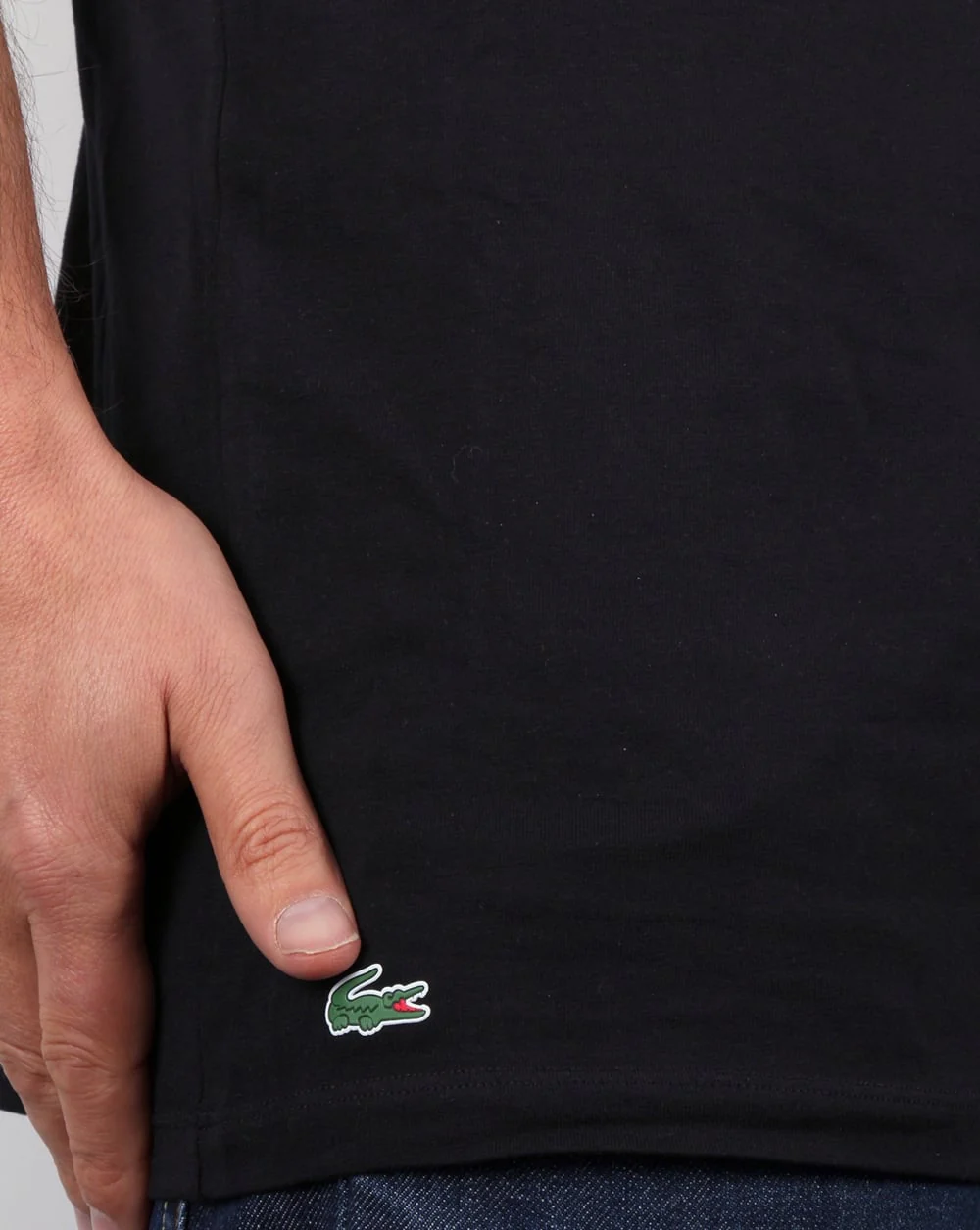 Lacoste Twin Pack V Neck T Shirts Black - Image 2