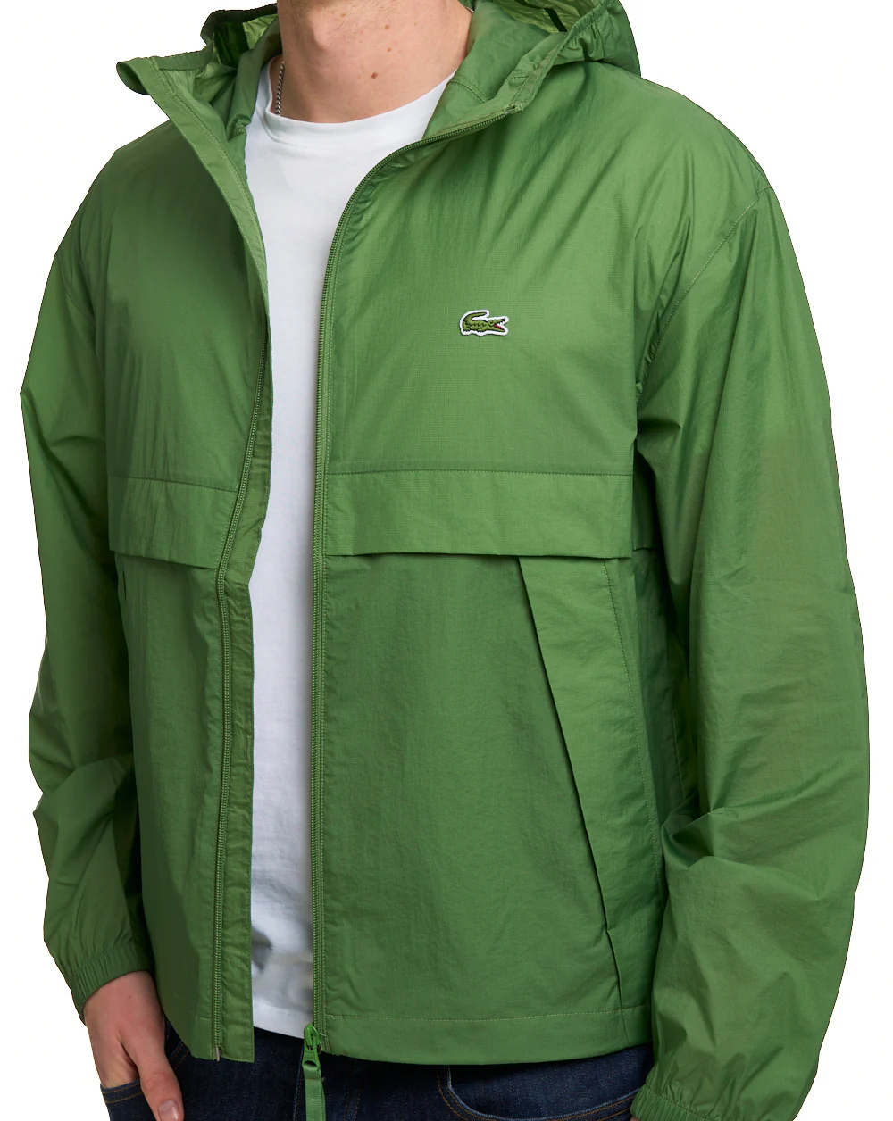 Lacoste Water-Repellent Lightweight Packable Jacket Green - Image 2