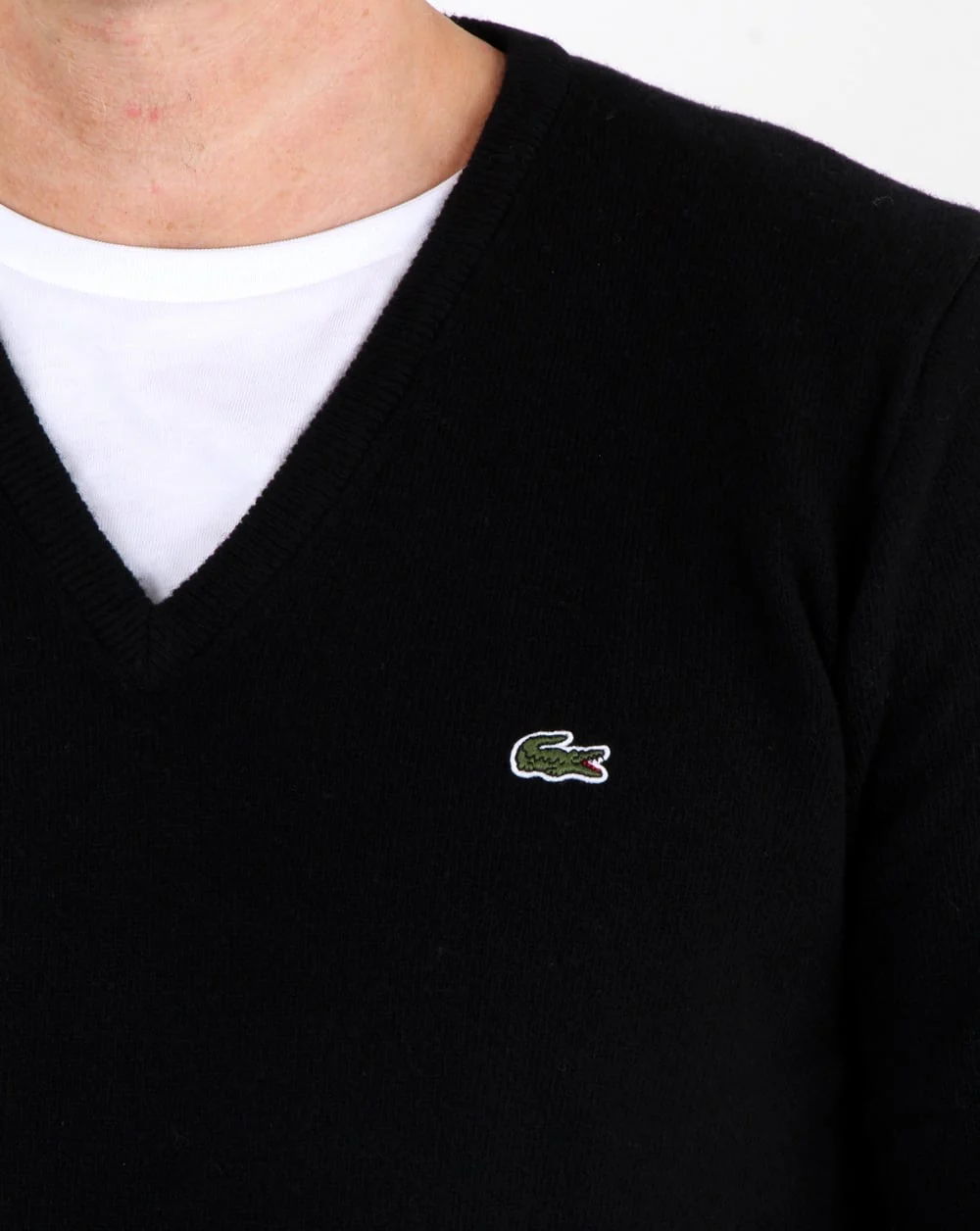 Lacoste Wool V Neck Jumper Black - Image 2