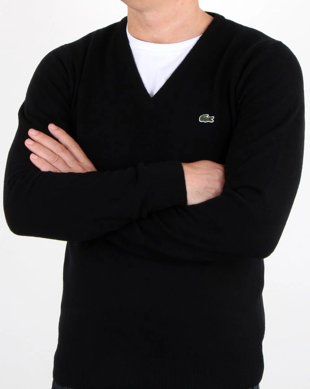 Lacoste Wool V Neck Jumper Black - Image 3