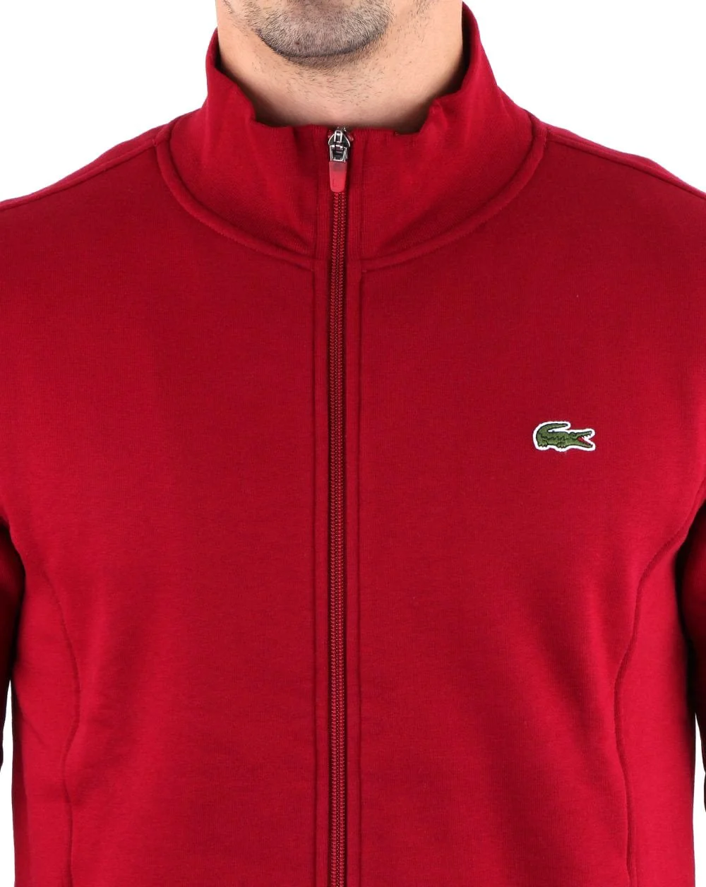 Lacoste Zip Up Track Top Bordeaux - Image 4