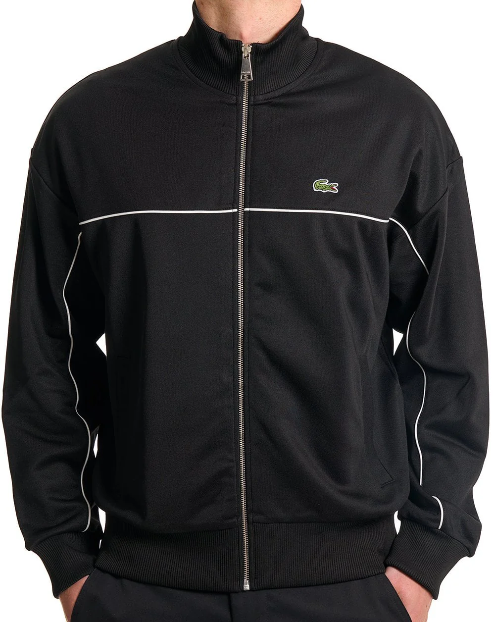 Lacoste Zipped Pique Track Top Black