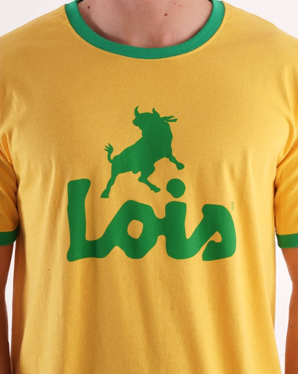 Lois Ringer Logo T Shirt Yellow/Green - Image 2