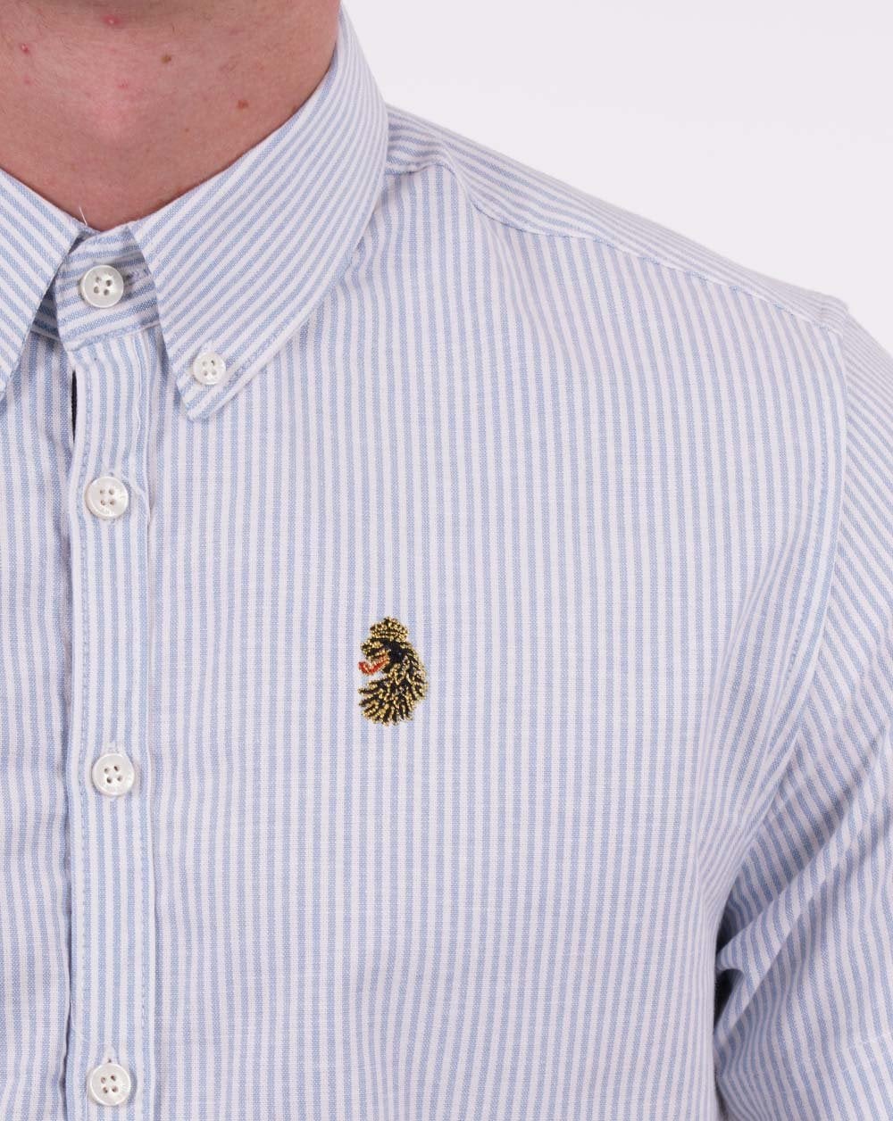 Luke Cambridge Short Sleeve Shirt White/Sky - Image 2