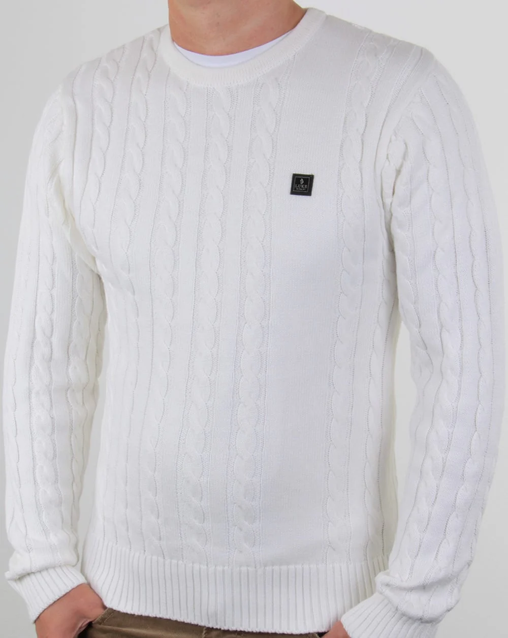 Luke Horton Cable Knit Jumper Cream