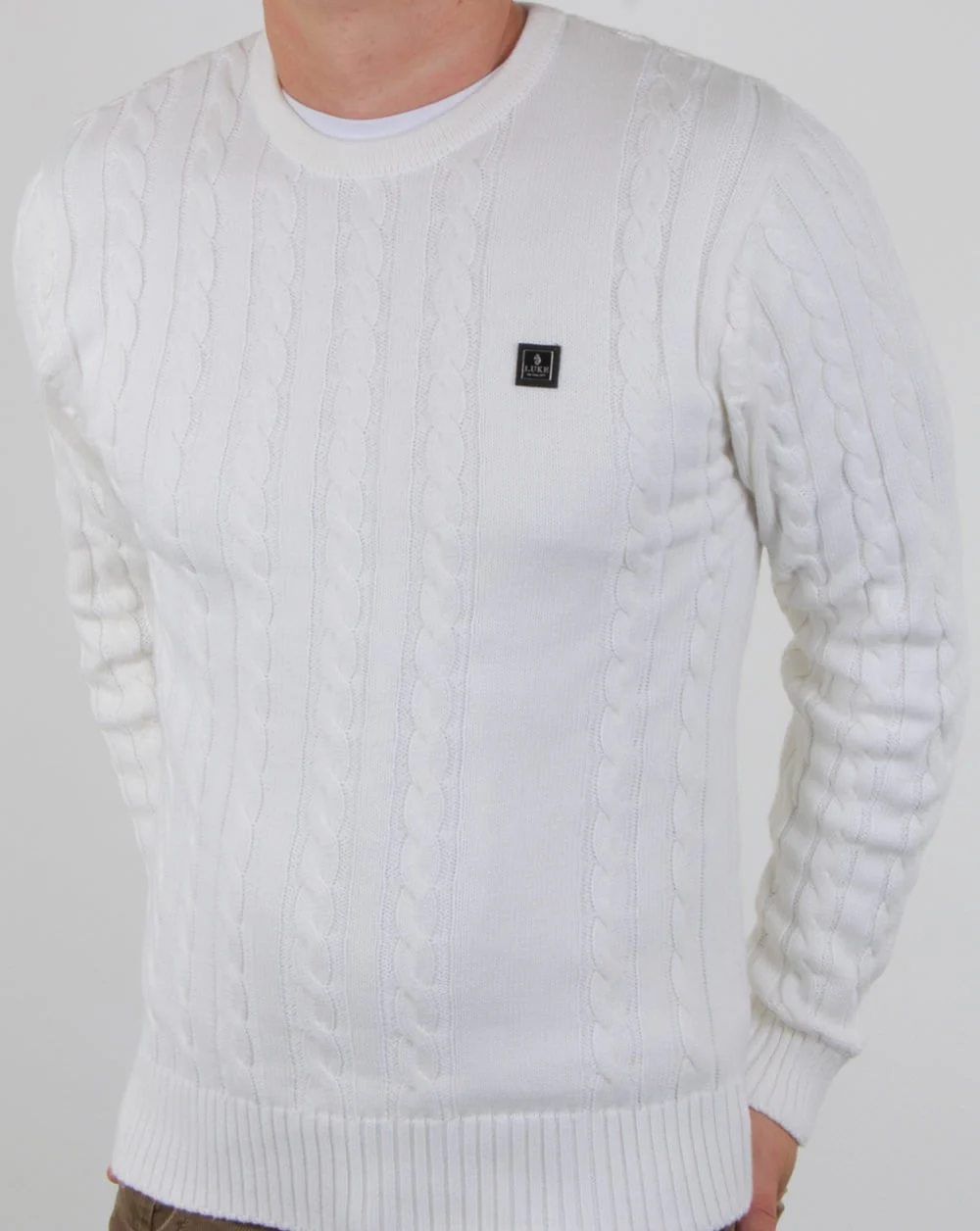 Luke Horton Cable Knit Jumper Cream - Image 4