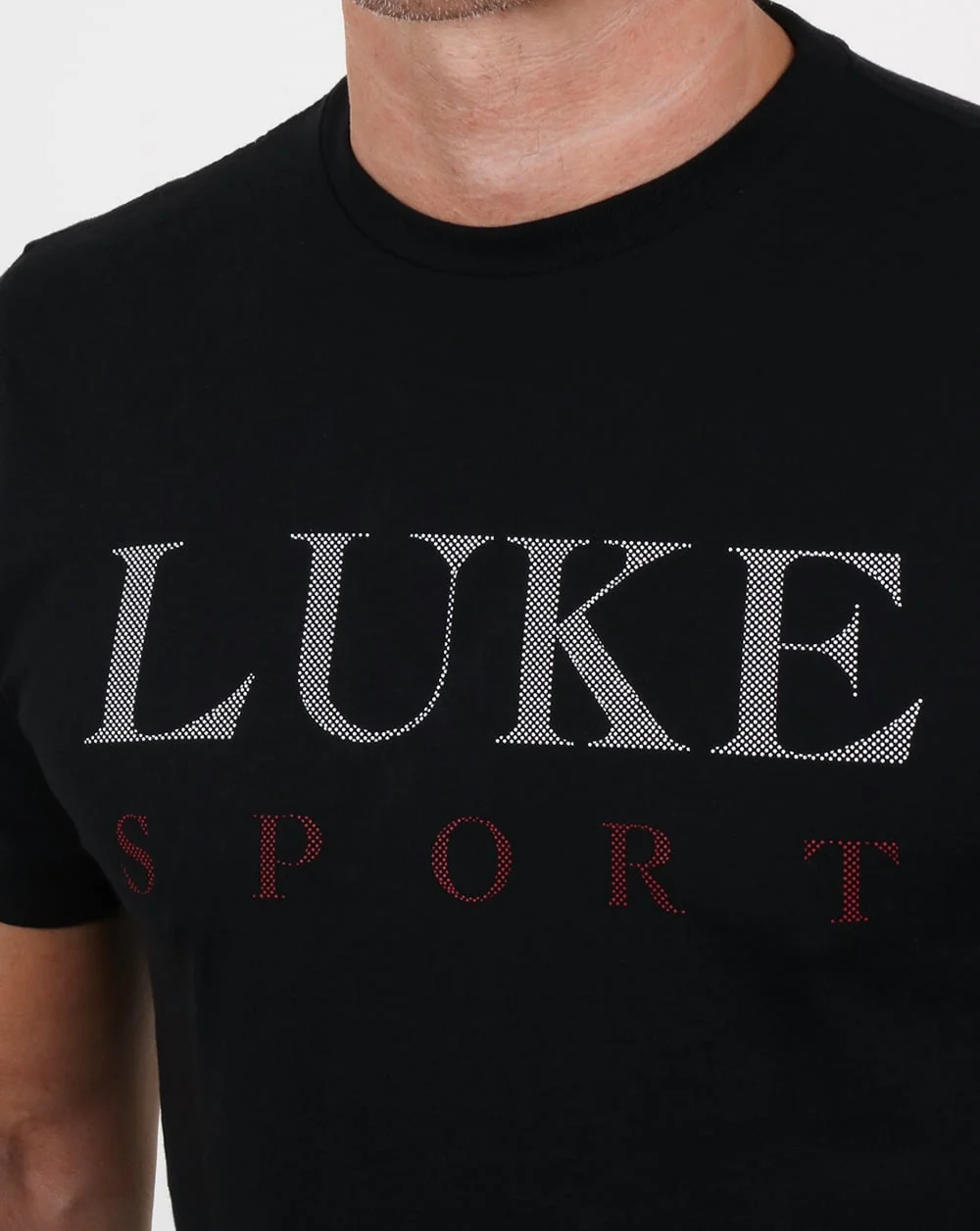 Luke Max Raised Print T Shirt Black - Image 2
