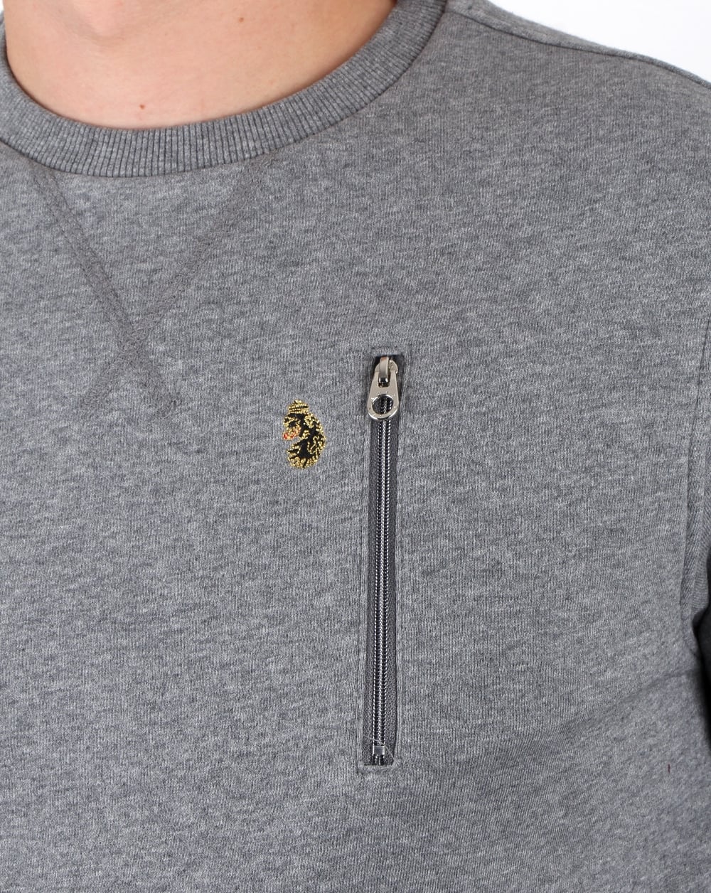 Luke One A Otm Sweatshirt Mid Grey Marl - Image 2