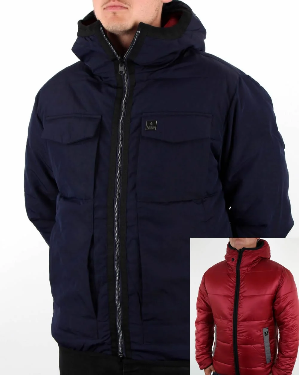 Luke Re-emersion Reversible Quilted Jacket Dark Navy - Image 2