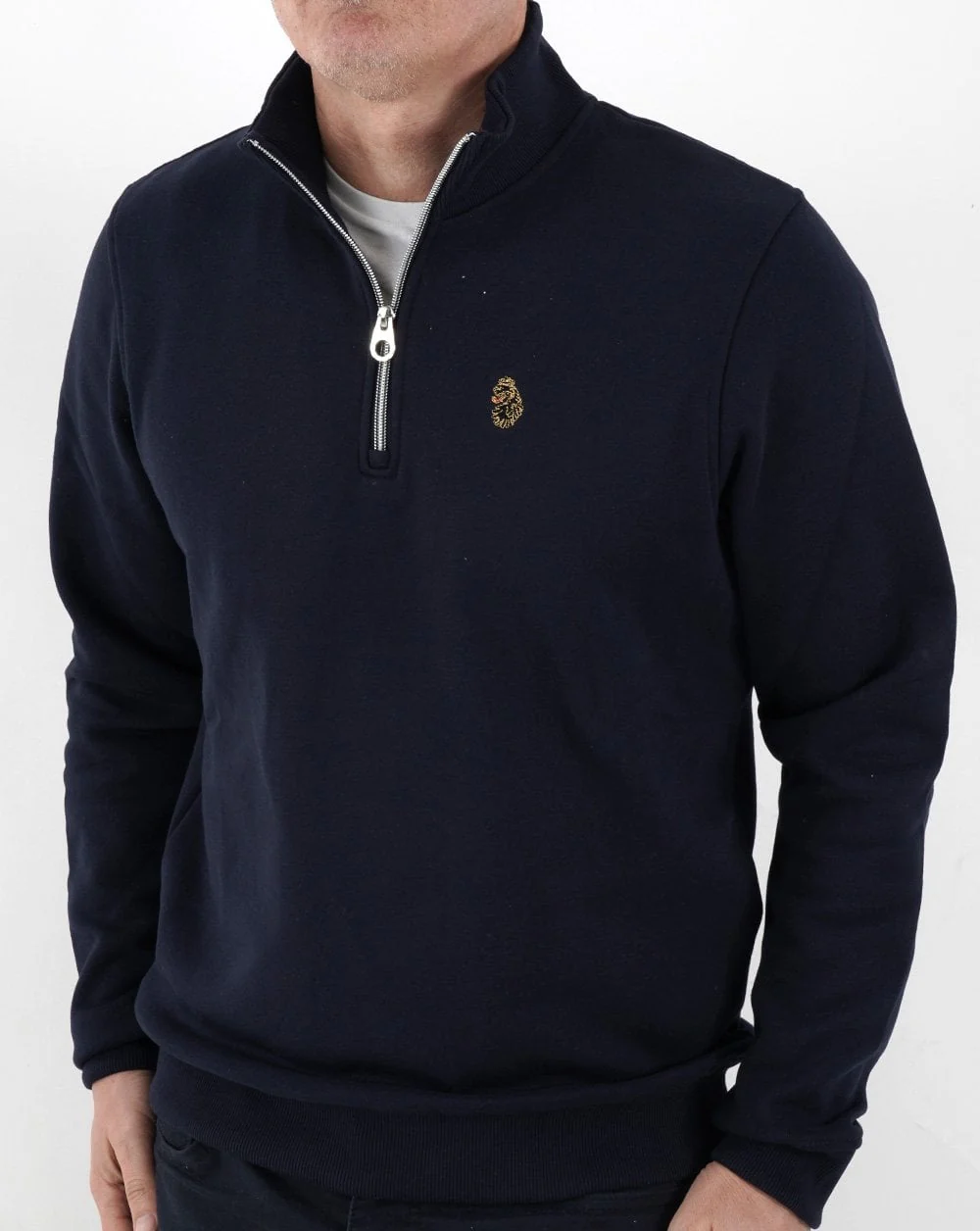 Luke Sport Sydney 1/4 Zip Sweatshirt Navy - Image 4