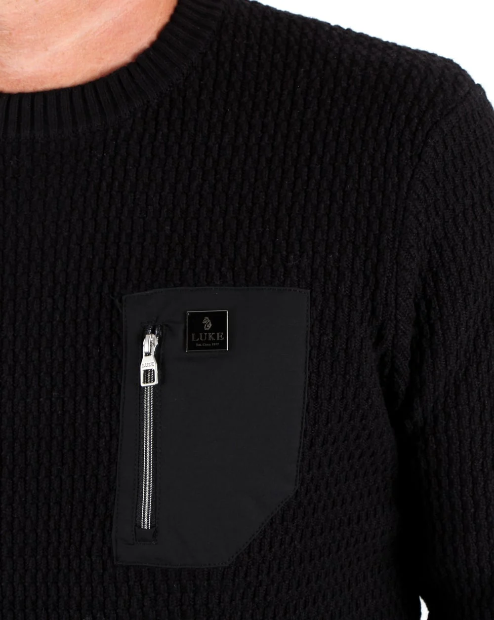Luke Terrytenmen Textured Knit Black - Image 2