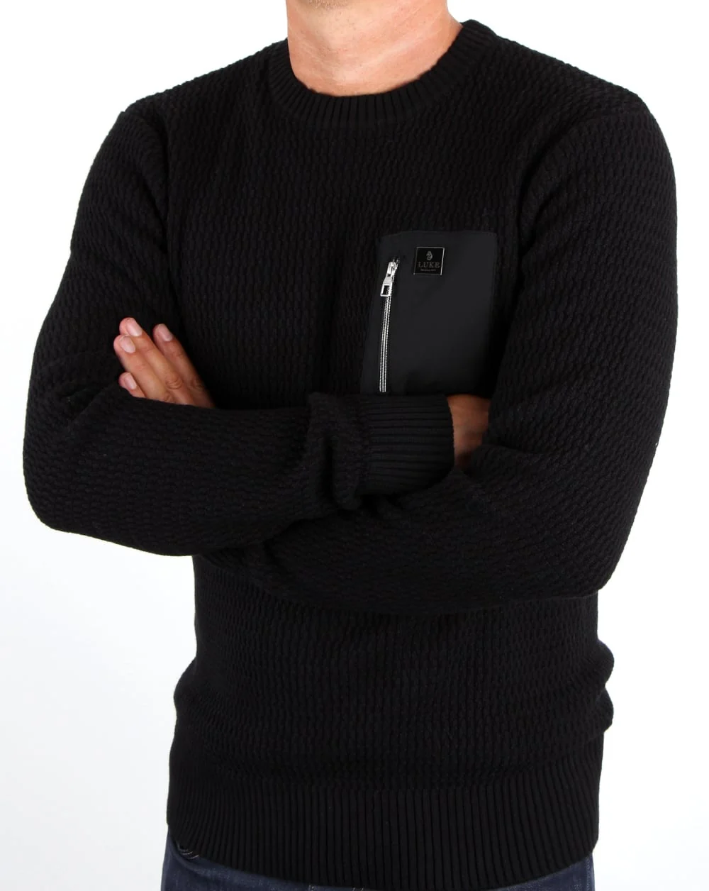 Luke Terrytenmen Textured Knit Black - Image 3
