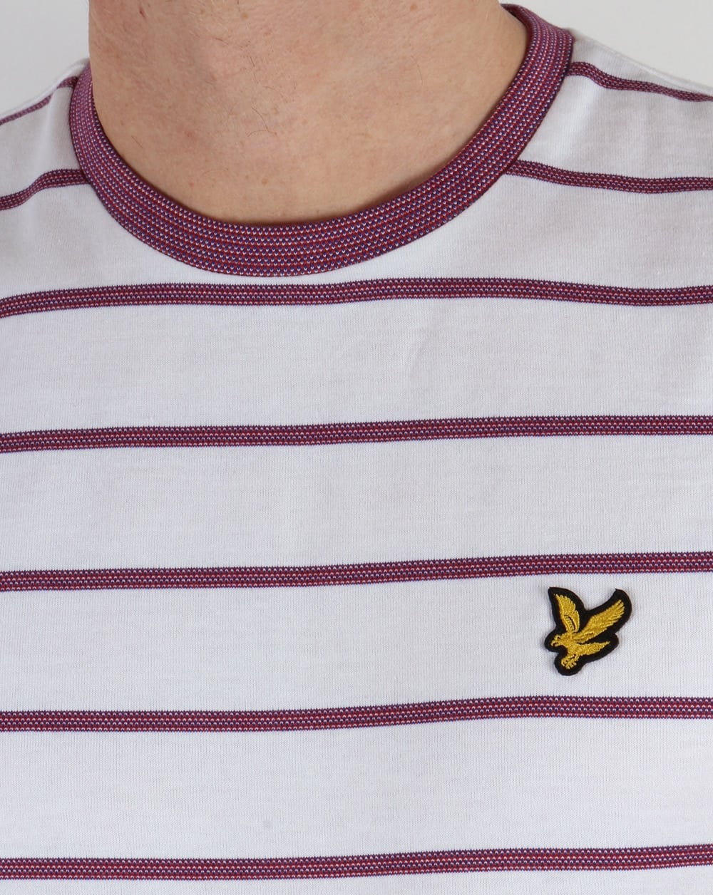 Lyle And Scott Birdseye Stripe T-shirt White - Image 2