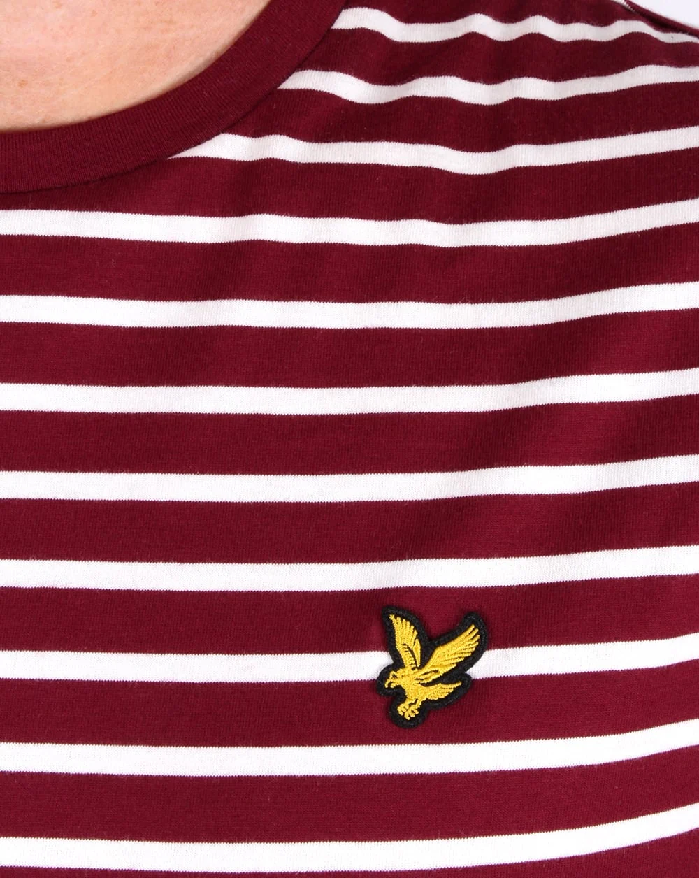 Lyle And Scott Breton Stripe T-shirt Claret Jug - Image 2