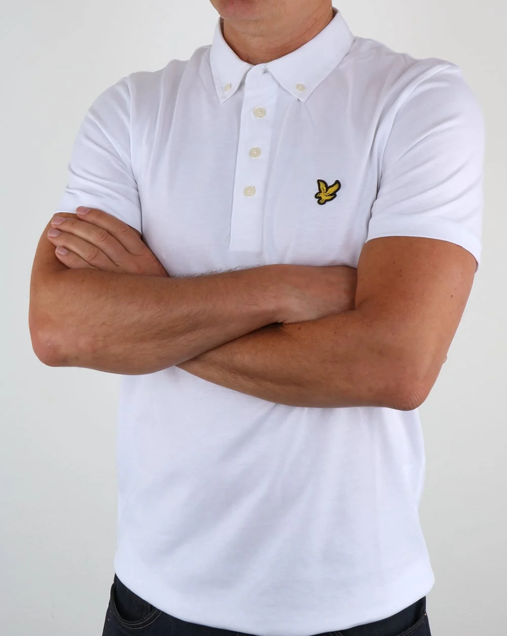 Lyle And Scott Button Down Polo Shirt White - Image 3