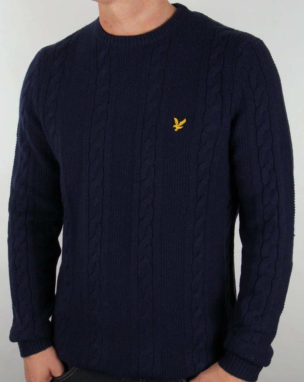 Lyle And Scott Cable Knit Lambswool Jumper Navy