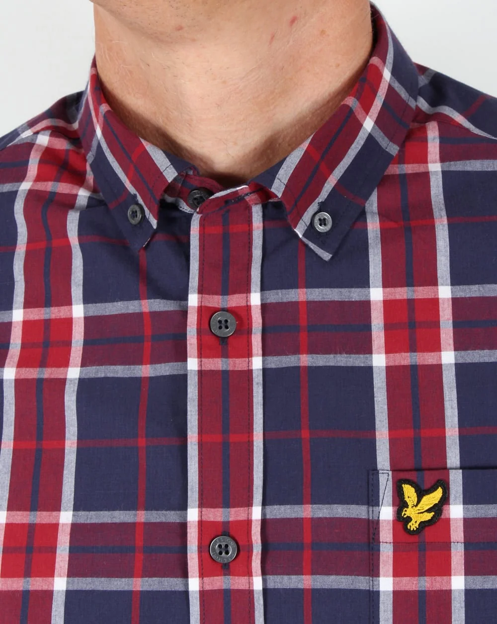 Lyle And Scott Check Shirt Ruby - Image 2