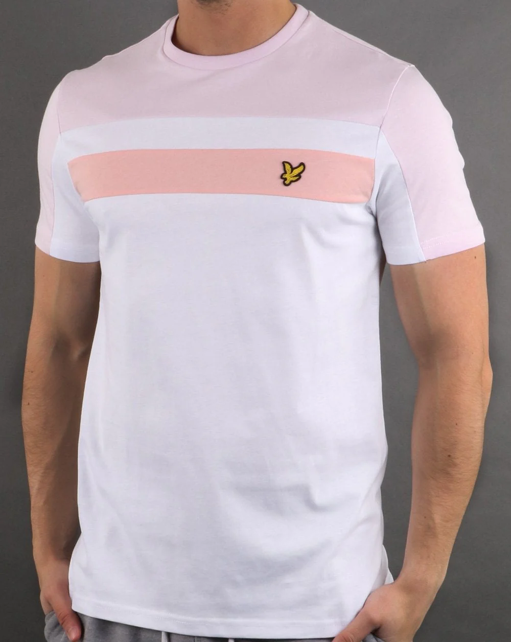 Lyle And Scott Colour Block T-shirt White/Pink