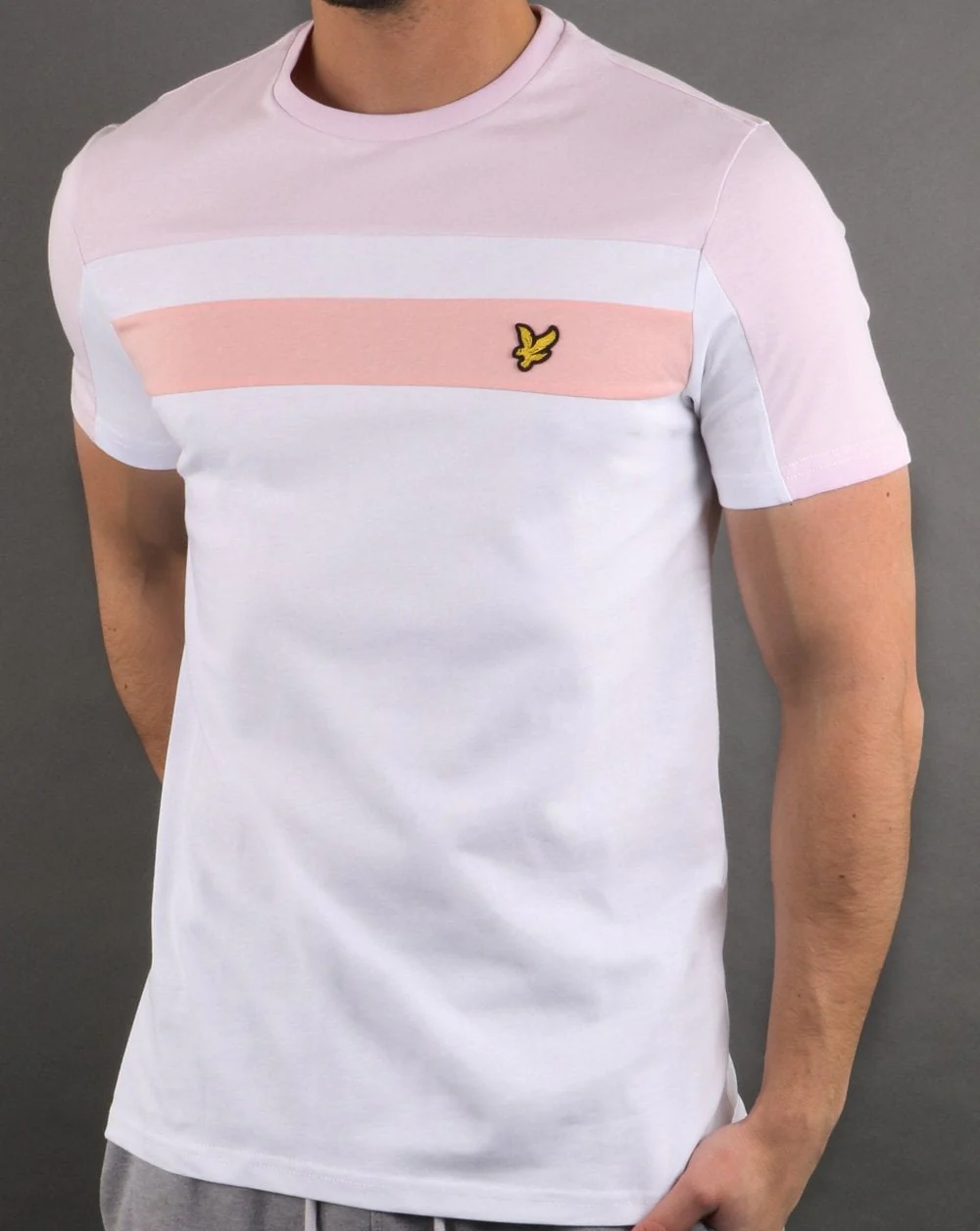 Lyle And Scott Colour Block T-shirt White/Pink - Image 2