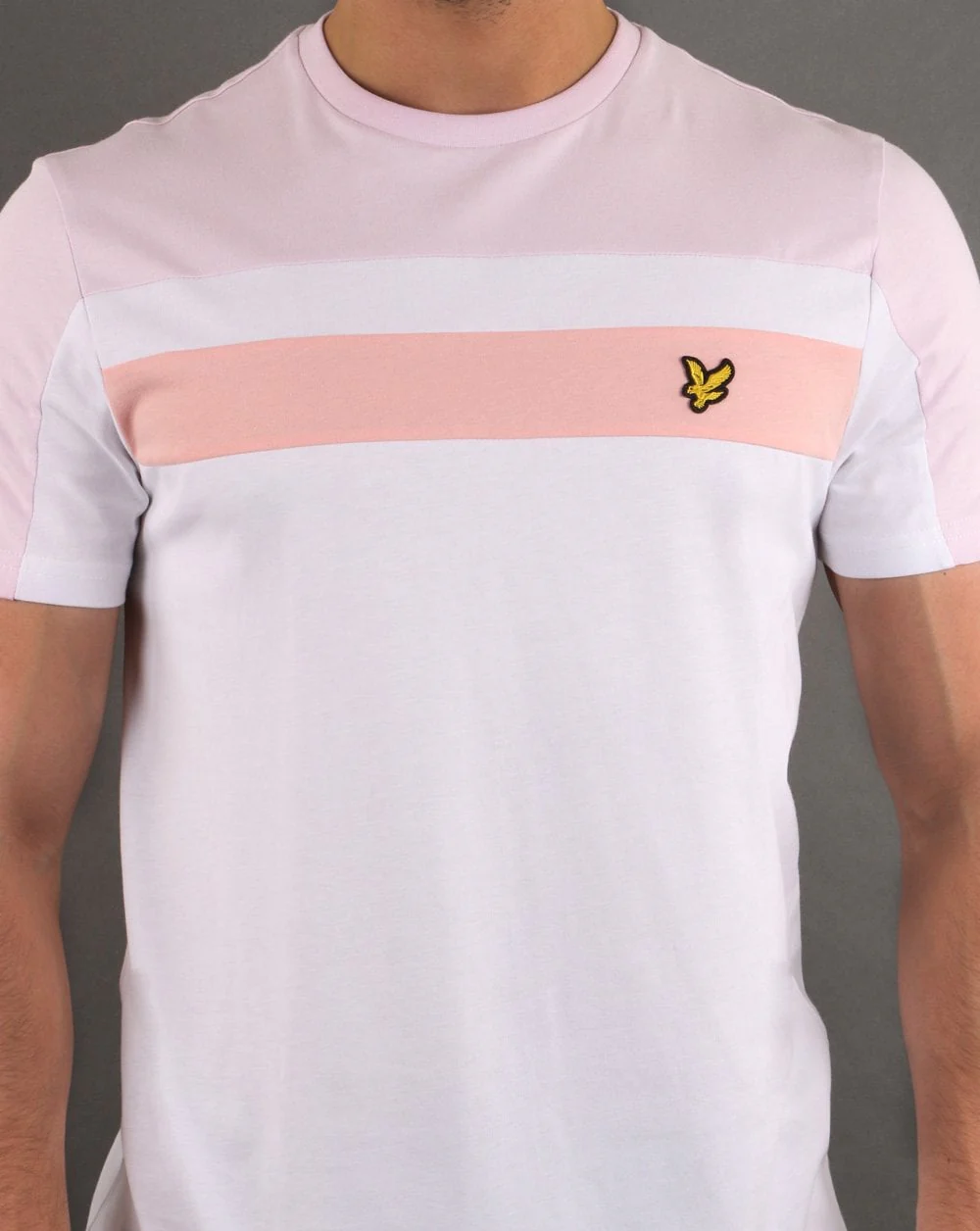 Lyle And Scott Colour Block T-shirt White/Pink - Image 4