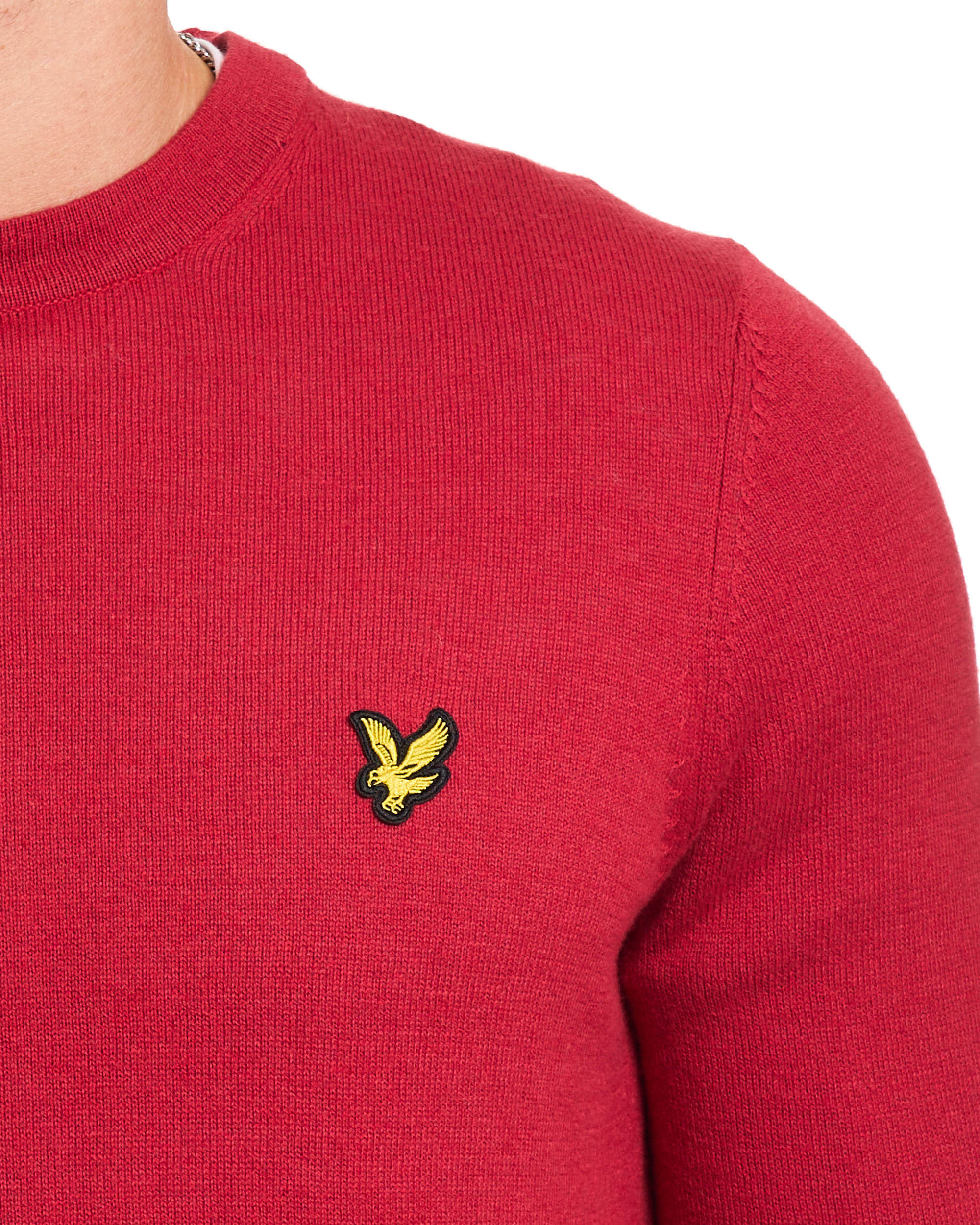 Lyle & Scott Cotton Merino Crew Jumper Garnet - Image 2
