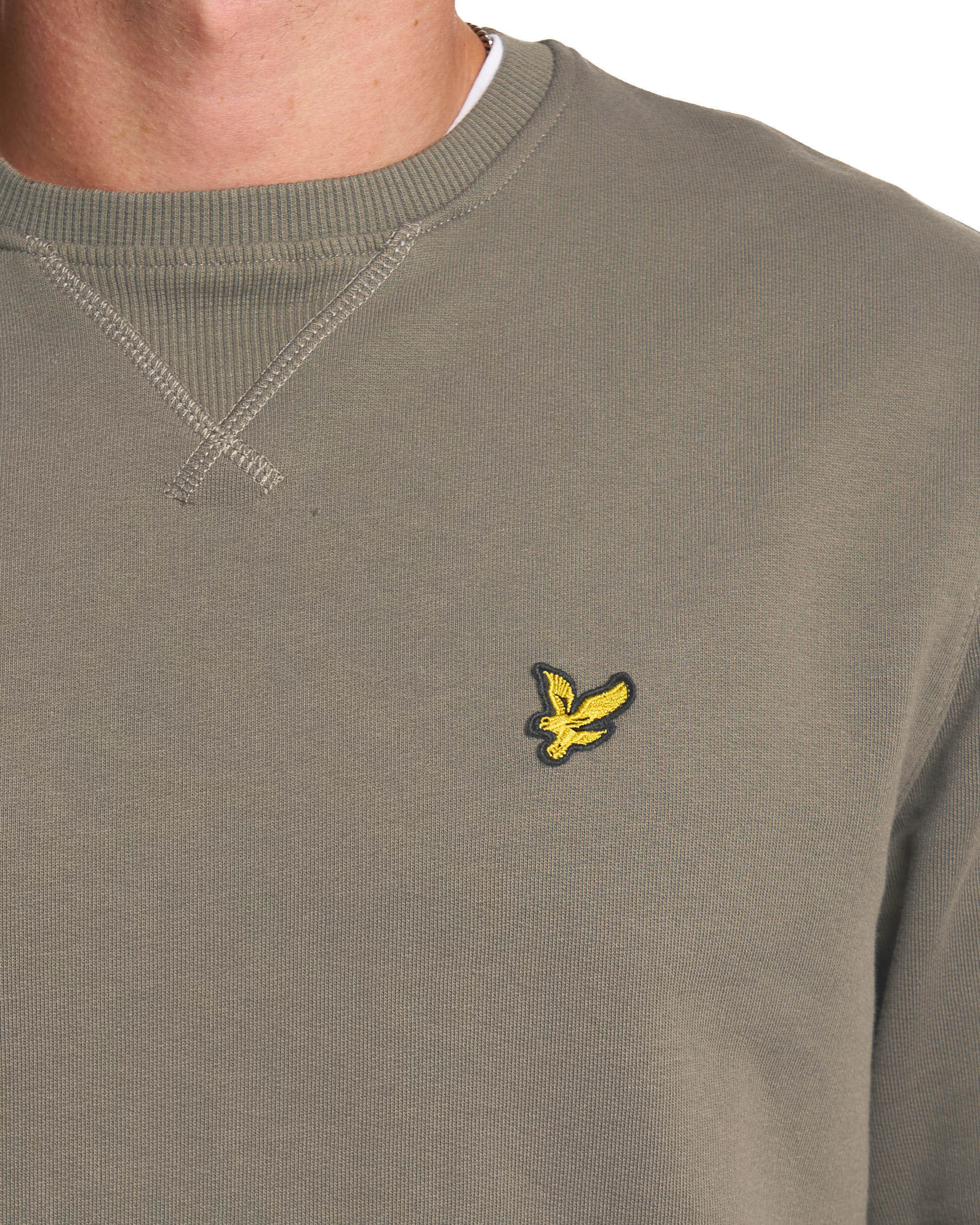 Lyle & Scott Crew Neck Sweatshirt Khaki Ash - Image 2