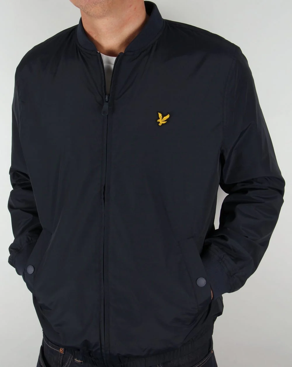 Lyle And Scott Lightweight Bomber Jacket Navy - Image 2