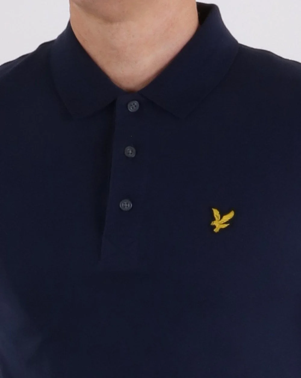 Lyle And Scott Long Sleeve Polo Shirt Navy - Image 4