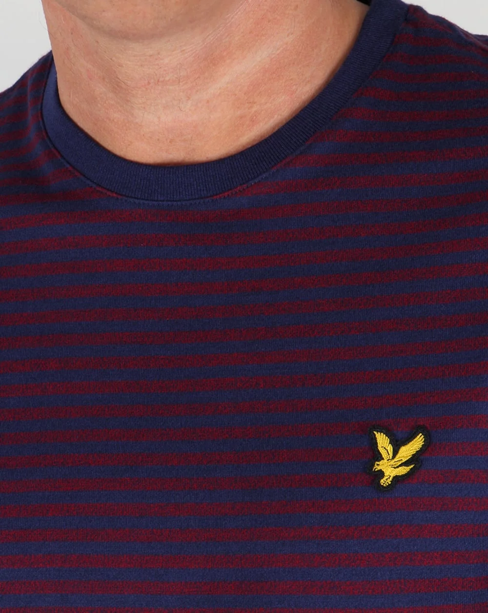 Lyle And Scott Mouline Stripe T Shirt Navy - Image 2